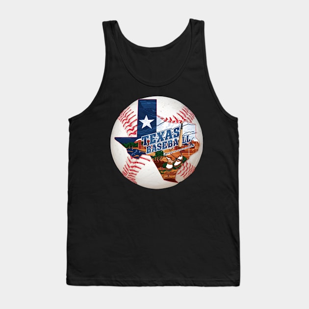 Texas Baseball Tank Top by Inktopolis